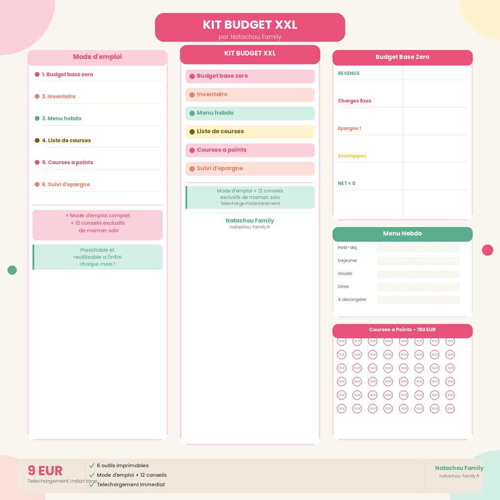 Kit Budget XXL — 6 outils imprimables pour reprendre le contrôle de ton budget
