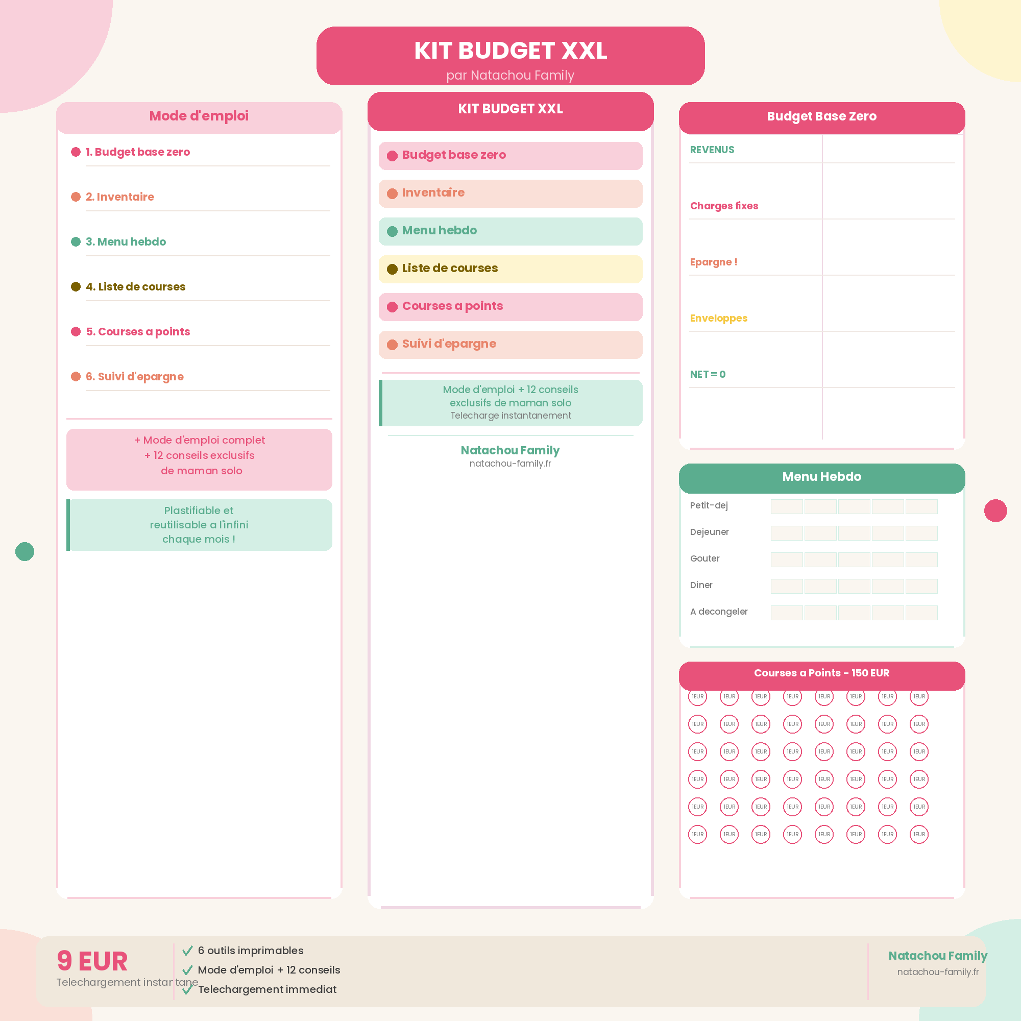 Kit Budget XXL — 6 outils imprimables pour reprendre le contrôle de ton budget