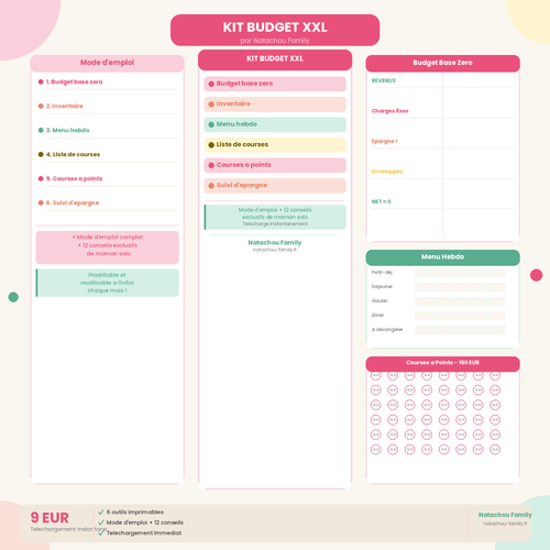 Kit Budget XXL — 6 outils imprimables pour reprendre le contrôle de ton budget