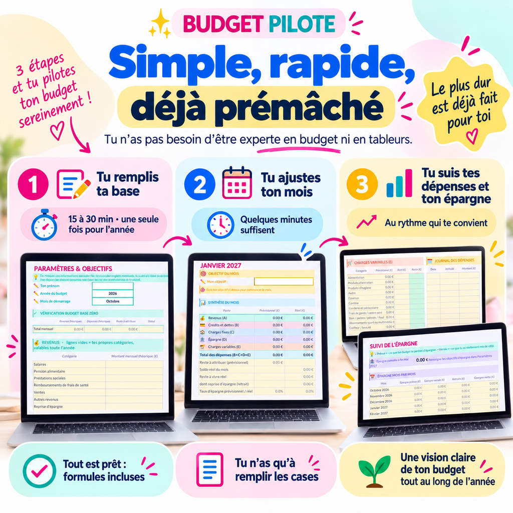 Les trois étapes pour utiliser Budget Pilote